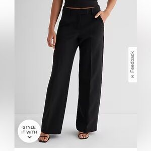 Express Editor Mid Rise Relaxed Trouser Pant (Short Inseam)